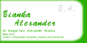 bianka alexander business card